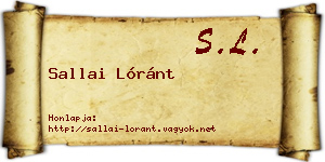 Sallai Lóránt névjegykártya